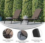 Flash Furniture Brazos Set of 2 Adjustable Chaise Lounge Chairs with Arms, All-Weather Outdoor Five-Position Recliners - Photo 5
