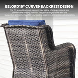 Belord Wicker Furniture 4 Pieces Outdoor Patio Furniture Set Patio Chairs with Ottomans Conversation Set for Porch - Photo 4