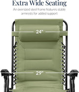 Best Choice Products Oversized Padded Zero Gravity Chair, Folding Outdoor Patio Recliner - Photo 3