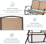 Best Choice Products 2-Person Outdoor Patio Swing Glider Steel Bench Loveseat Rocker for Deck, Porch w/Textilene Fabric - Photo 5