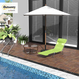 Outsunny Folding Chaise Lounge Pool Chairs, Outdoor Sun Tanning Chairs with Pillow, Reclining Back - Photo 2