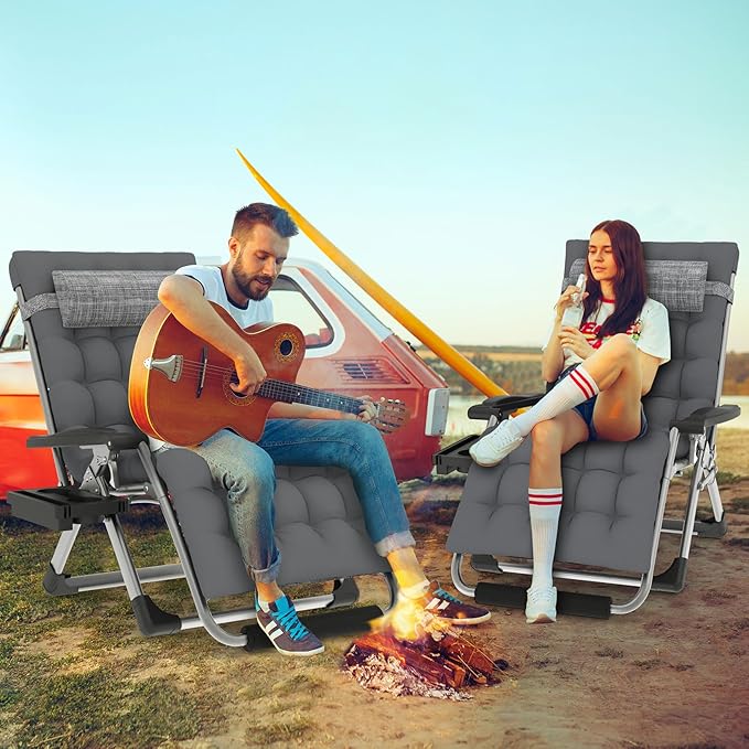 ZENPETIO Oversized Zero Gravity Chair, 33In XXL Zero Gravity Recliner Lounge Chair - Photo 2
