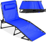 Best Choice Products Patio Chaise Lounge Chair, Portable Outdoor Folding Recliner for Lawn, w/ 8 Positions, Handles - Photo 1