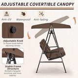 AECOJOY Outdoor Patio Swing Chair for Adults, 2-Seat Porch Swings with Adjustable Canopy - Photo 2