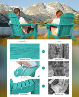 SERWALL Adirondack Chair with Cup Holders - Composite Adirondack Chairs HDPE Outdoor Chairs All Weather Use- Aruba - Photo 5