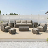 CHITA 8 Pieces Patio Wicker Furniture Set, Outdoor Rattan Bistro Set with Removable Thickened Cushions, Fully Assembled - Photo 8