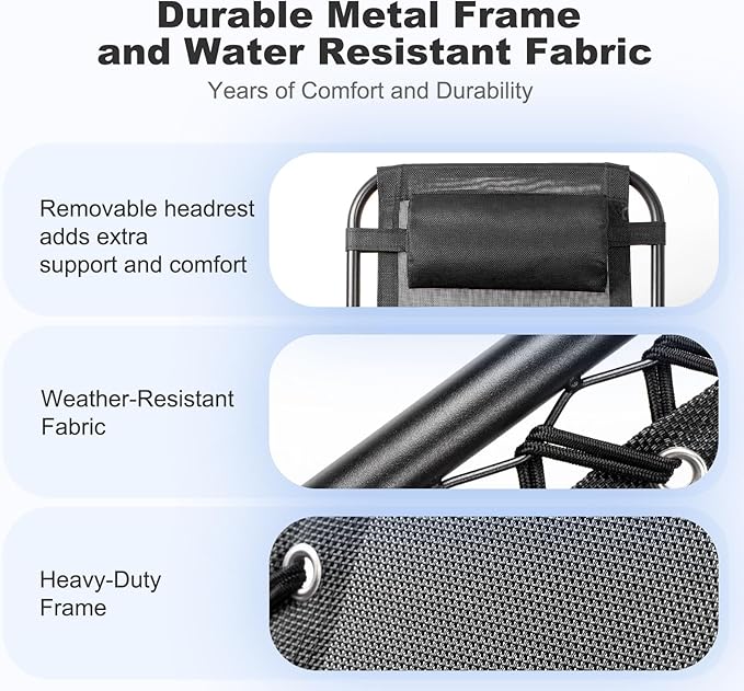 Nazhura Set of 2 Relaxing Recliners Patio Chairs Adjustable Steel Mesh Zero Gravity Lounge Chair Beach Chairs with - Photo 5