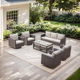 Rilyson Wicker Outdoor Patio Furniture Set - 8 Piece Patio Conversation Set with 4 Swivel Rocker Chairs - Photo 1