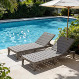 Greesum Outdoor Chaise Lounge Chair Set of 2, Waterproof 5-Position Adjustable PP Sun Loungers for Patio, Poolside - Photo 2