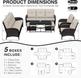 Joyside Wicker Patio Furniture Set, 7 Piece Outdoor Furniture Set with Thickened Cushions, High Back, Deep Seating - Photo 2