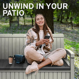 EconoHome 3 Seat Outdoor Storage Bench with Rain Cover - 90 Gallon Capacity - Weatherproof Resin Bench for Patio, Porch - Photo 6