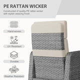 Restland Outdoor Recliner with Independent Adjustable Back & Footrest Wicker Patio Reclining Chair with Flip Table - Photo 6