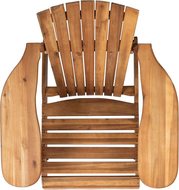 Safavieh Patio Collection Hampton Adirondack Acacia Wood Chair, Natural