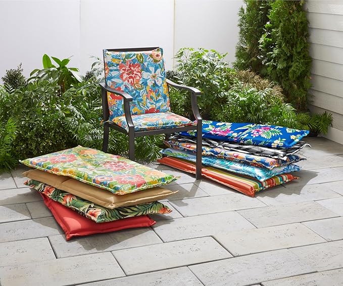BrylaneHome Hinged Back & Seat Cushion - 21.5" H Seat Back - Patio & Outdoor - Water - Photo 2