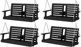 KINGYES Outdoor Hanging Porch Swing Set of 4, 2 Seat Patio Chair With Cup Holders - Photo 1