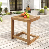 Christopher Knight Home Dessa Outdoor Side Table, Acacia Wood End Table, C Shape Small Coffee Table - Photo 1