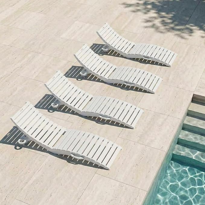 in-Pool Lounge Chairs Set of 2, Folding HDPE Pool Chairs Anti-Floating No Sandbags with Cup Holder & Handles - Photo 1
