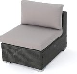 Christopher Knight Home Santa Rosa Outdoor Wicker Armless Sectional Sofa Seat with Aluminum Frame and Water Resistant - Photo 2