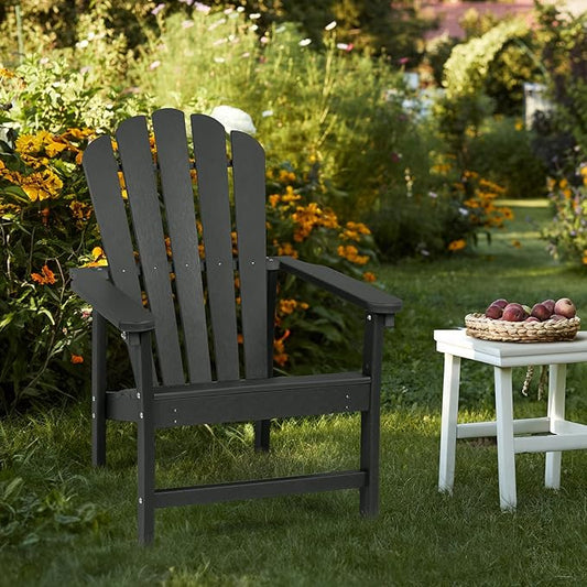 Stackable Adirondack Chair, Space Saving HDPE All-Weather Fire Pit Chairs for Outdoor Lawn Porch Deck