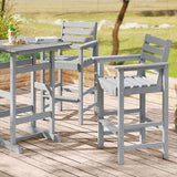 Giantex 29” Bar Stools Set of 2, HDPE Barstools w/Back, Armrests & Footrests, Max Load 330Lbs, Counter Height Bar Stools - Photo 6