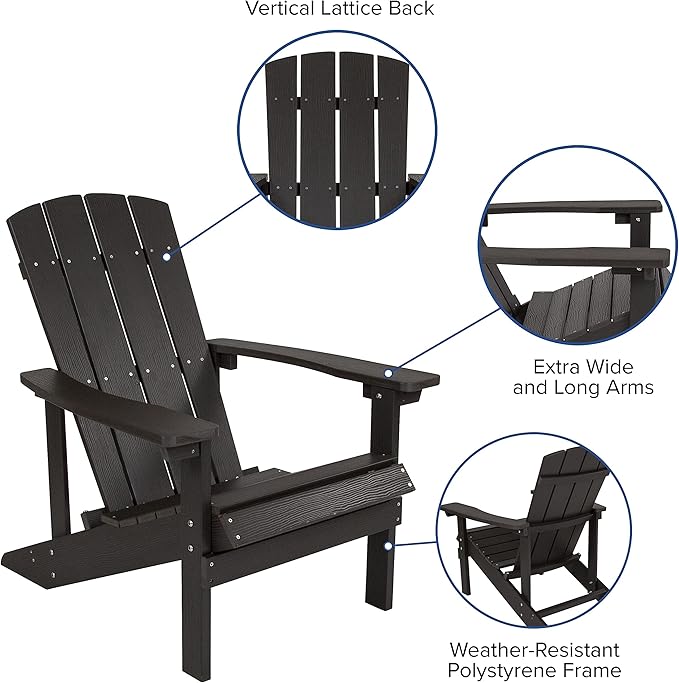 Flash Furniture Charlestown Indoor/Outdoor Faux Wood Adirondack Chairs - Photo 6
