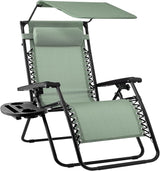 Best Choice Products Folding Zero Gravity Outdoor Recliner Patio Lounge Chair w/Adjustable Canopy Shade, Headrest - Photo 1