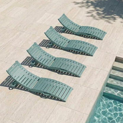 in-Pool Lounge Chairs Set of 2, Folding HDPE Pool Chairs Anti-Floating No Sandbags with Cup Holder & Handles, Outdoor Chaise Lounge for Poolside, Patio & Sun Deck(Light Blue)