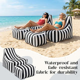 Outdoor Bean Bag Chair with Ottoman, Large Patio Lounge Chair for Adults, Thick Filled Lounger for Pool, Deck - Photo 7