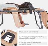 Yaheetech 22.4" Tanning Chair with Face Hole, Adjustable 5-Position Folding Chaise Lounge Chairs - Photo 8