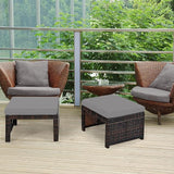 Tangkula 2 Pieces Patio Rattan Ottomans, All Weather Outdoor Footstool Footrest Seat with Soft Cushion, Hidden Zipper - Photo 3