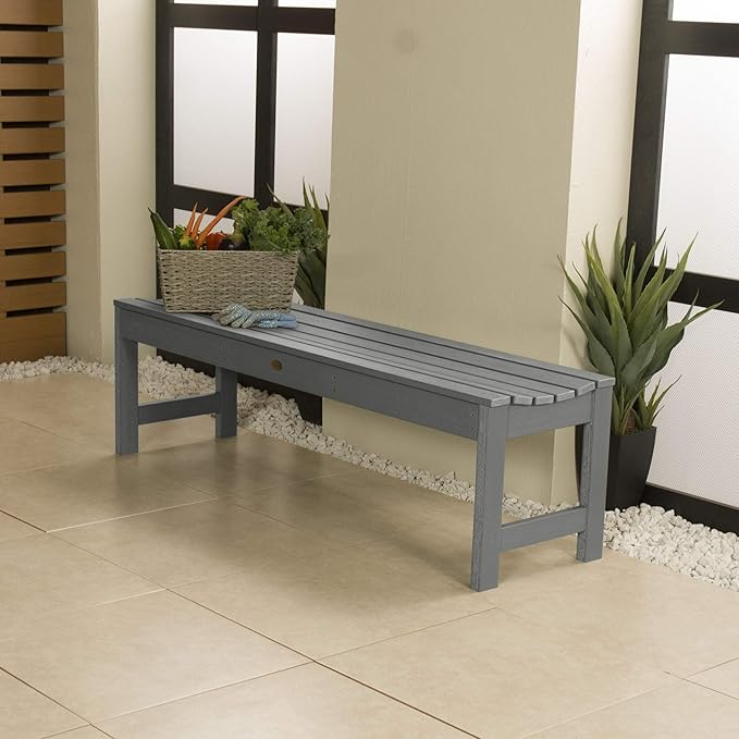 highwood Lehigh Picnic Garden Bench, 5 feet, Coastal Teak