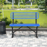 4/6/8 Feet Park Bench for Outside Heavy Duty Metal, Garden Benches Outdoor Bench with Backrest & Portable Frame - Photo 8