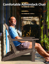 Folding Adirondack Chair - Durable HDPE Poly Lumber All-Weather Resistant - Photo 7