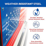 Backyard Expressions Patio · Home · Garden 908353-NM Outdoor Porch Metal American Flag Patio Swing-Red - Photo 4
