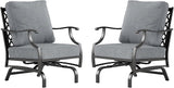 Metal Outdoor Rocker Patio Chairs Set of 2 with 5.75" Extra Thick Cushion - Photo 8