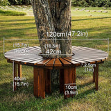 Wooden wrap Around Tree Bench Weatherproof，Semi Circle Garden Bench，Curved Outdoor Bench，for Garden - Photo 2