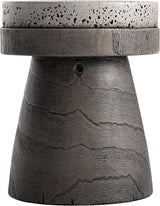HOMPUS Outdoor Side Table with Imitation Terrazzo Desktop - Lightweight Mushroom Shape End Table, MgO Patio Accent - Photo 8