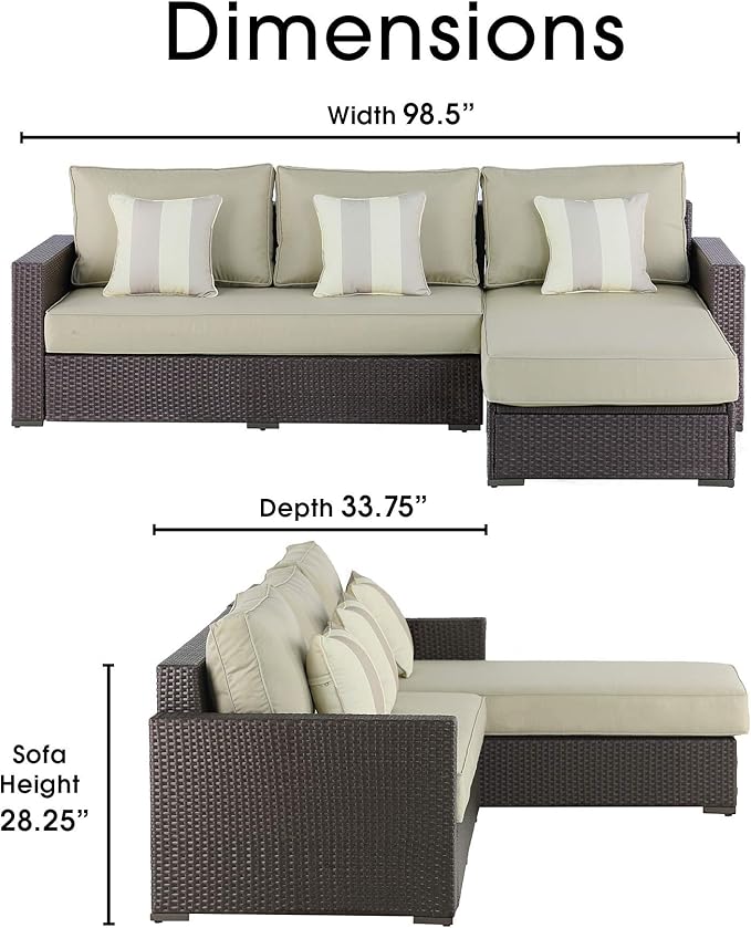 Serta Laguna Brown Resin Wicker Outdoor Patio Furniture Collection, Easy Assembly, Porch or Pool - Photo 3