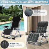 ABORON Zero Gravity Chair, Premium Outdoor Lawn Folding Lounge Chairs - Photo 5