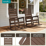 SERWALL Outdoor Rocking Chair, Oversized Rocking Chair with Footrest for Adults - Photo 6