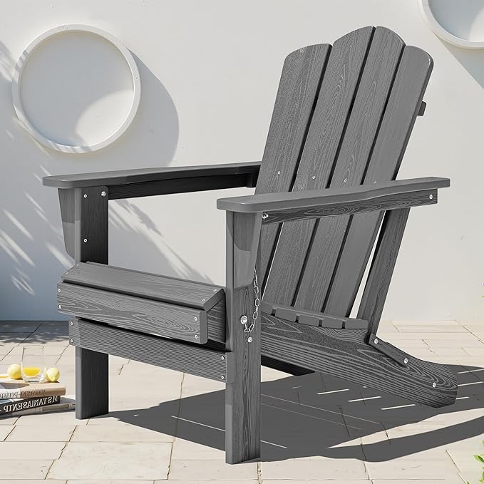 KINGYES Folding HDPE Adirondack Chairs