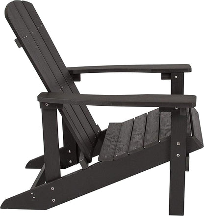 Taylor & Logan Charlestown All-Weather Poly Resin Wood Adirondack Chair in Slate Gray