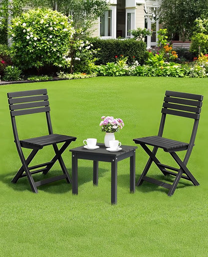Outvita Adirondack Side Table, 18 Inch Square Outdoor End Table, HDPE Weather Resistant Coffee Table for Patio Balcony Deck Garden, Gray