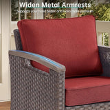 Luxury Outdoor Swivel Rocker Patio Chairs with 2 Ottomans - 4 Piece Heavy Duty Furniture Set All Weather Wicker - Photo 7