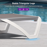 PURPLE LEAF Patio Chaise Lounge Chair Set Outside Aluminum Plastic Stackable Tanning Chairs with Side Table for Pool - Photo 7