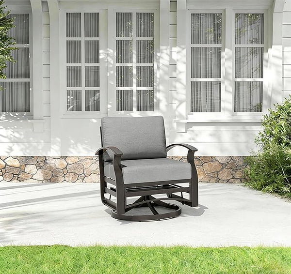 Kurapika 1 Piece Patio Furniture Chair, Outdoor Aluminum Swivel Glider Rocker, Patio Bistro Set Rocking Chair for Porch - Photo 1