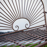 XBrand 44" L Iron Sun-Patterned Seat for Two, Patio & Porch Furniture for Park, Yard, Lawn, Balcony, Backyard – Brown - Photo 6