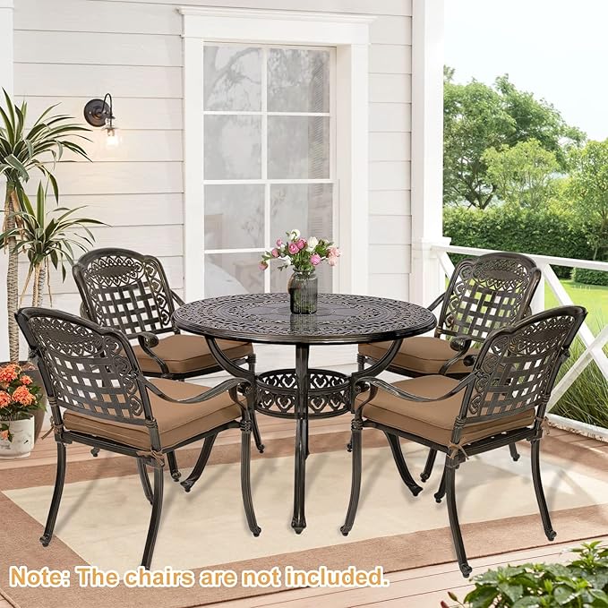 Outdoor Cast Aluminum Patio Table - Photo 7