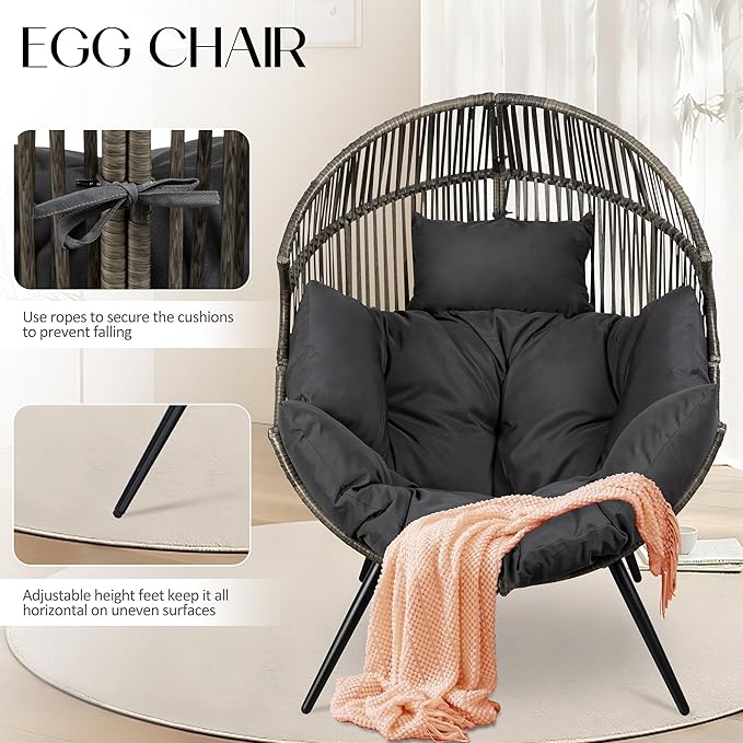 JAMFLY Egg Chair Wicker Outdoor Chairs - Photo 5