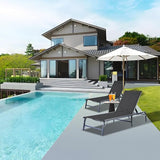 Outdoor Chaise Lounge Chair Set of 2, Foldable & Assemble-Free, 6 Adjustable Positions, Durable Rust-Resistant Frame - Photo 2